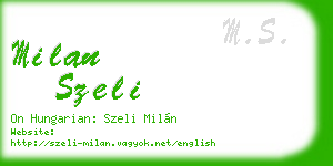 milan szeli business card